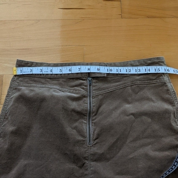 TRISTAN velour velvet mini skirt office skirt in camel brown size 10 - Picture 8 of 8